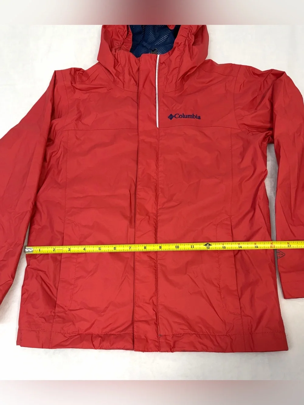 Columbia boys Small 6/7Omni tech waterproof jacket Red Good Full Zip Lightweight